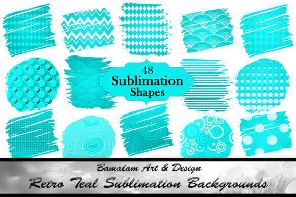 48 Teal Blue Retro Sublimation Shapes Review
