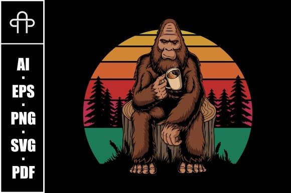 Bigfoot Relaxing Coffee Retro