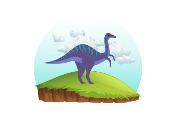 Retro Cartoon Dinosaur on the Hill: A Designer's Review