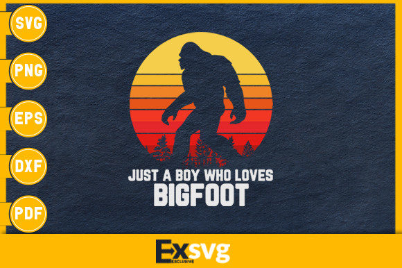 Retro Just a Boy Who Loves Bigfoot