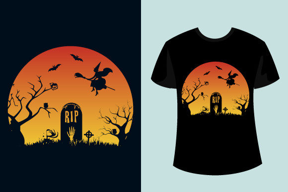 Retro Sunset Halloween Background Design Review
