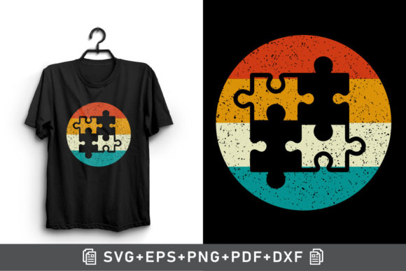 Retro Sunset Vintage Puzzle Clipart