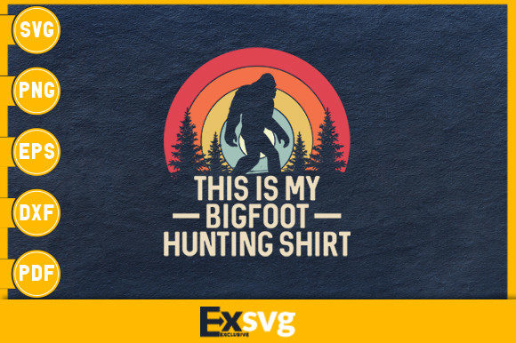 Retro This is My Hunting Bigfoot Shirt