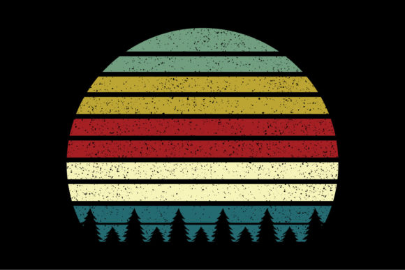 Retro Vintage Colorful Circle for Design Review