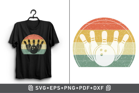 Retro Vintage Sunset Bowling Pins Art Review