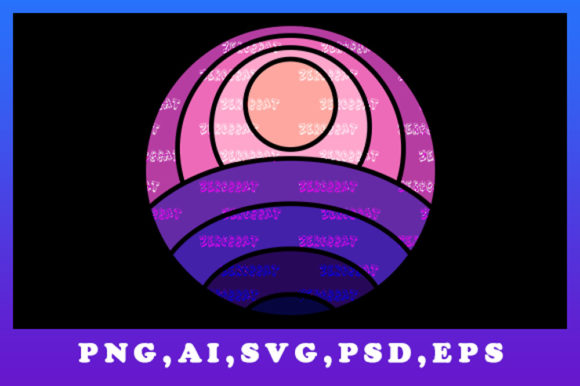 Retro Vintage Sunset Circle Illustration Review