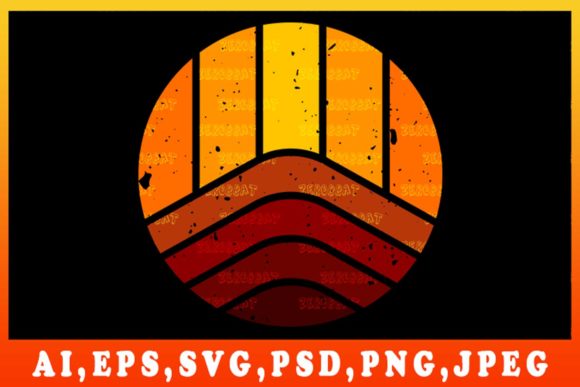 Retro Vintage Sunset Vector Background Review