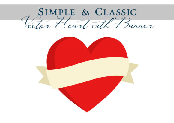 Simple Logo Flat SVG Heart with Banner Review