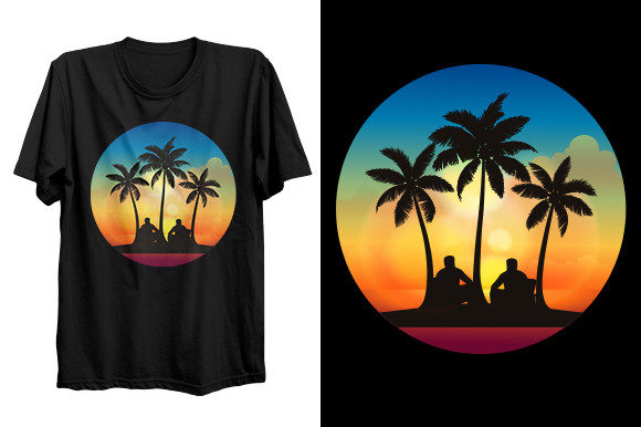 Sunset Retro T-shirt Design for Print Review