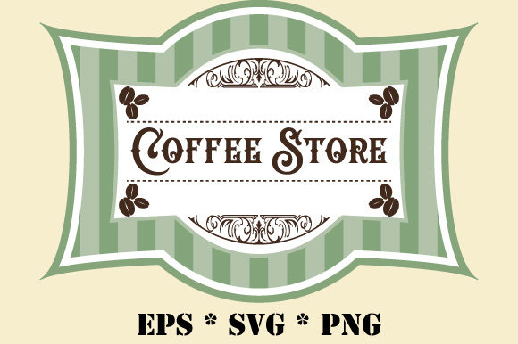 Vintage Retro Coffee Store Sign