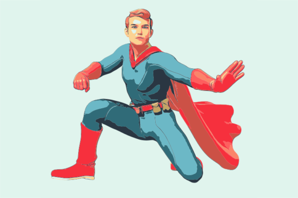 Vintage Retro Superhero Vector